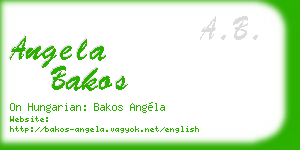 angela bakos business card